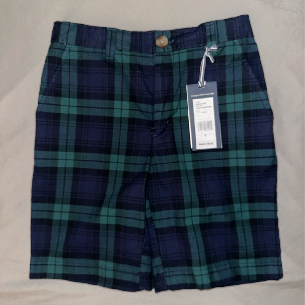 Vineyard Vines boys Breaker shorts NWT Blackwatch plaid